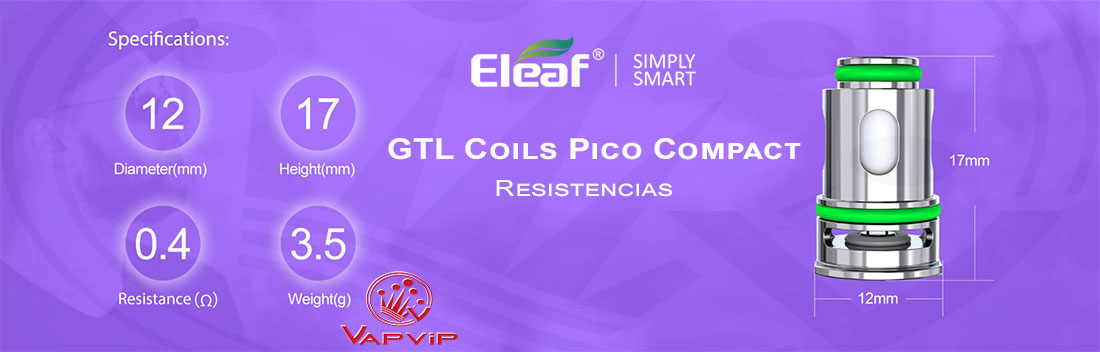 Resistencias GTL Pico COMPAQ Coils - Eleaf España